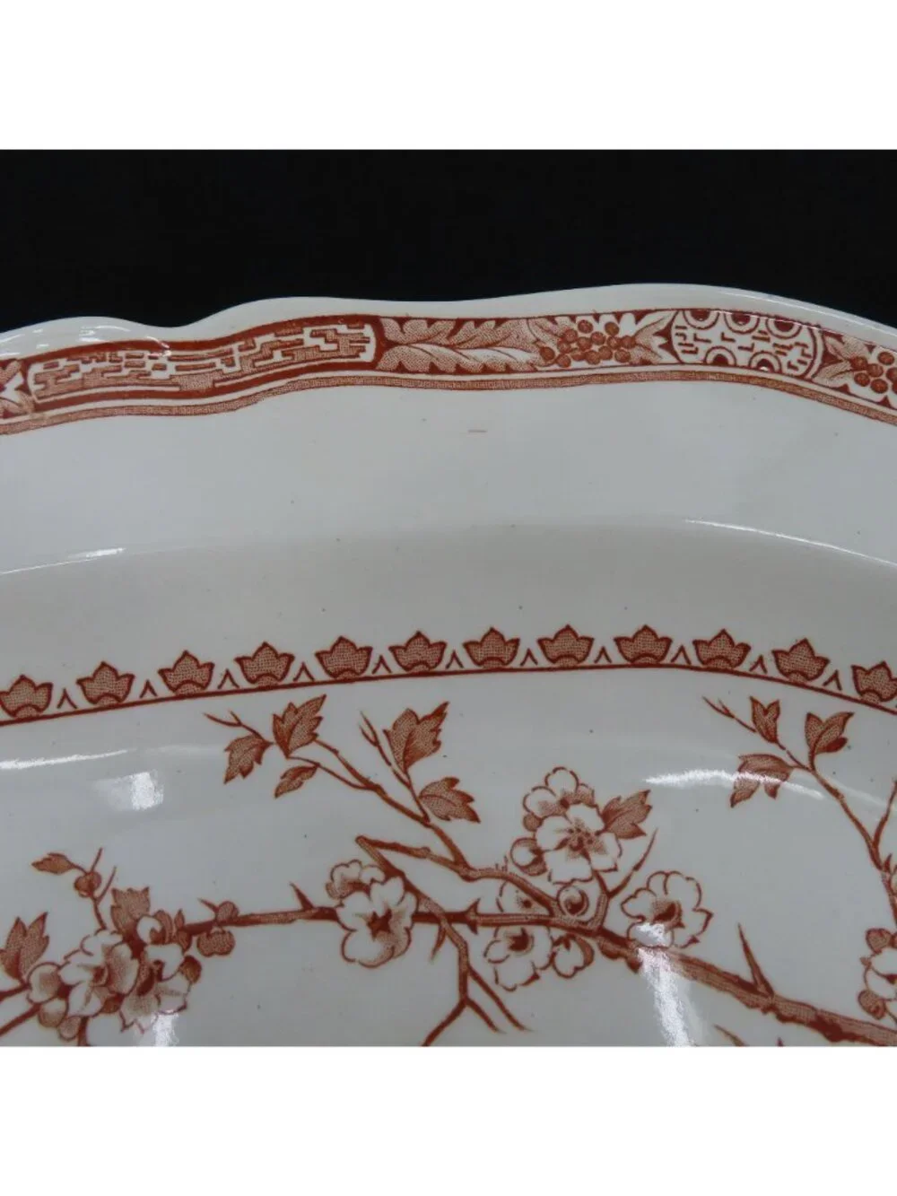 Vintage Furnivals Quail 684771 England Brown Platter 13.5in Floral Serving Plate